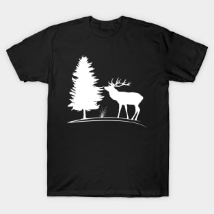 deer, stag, wild animals, hunting, hunter, trees, forester T-Shirt